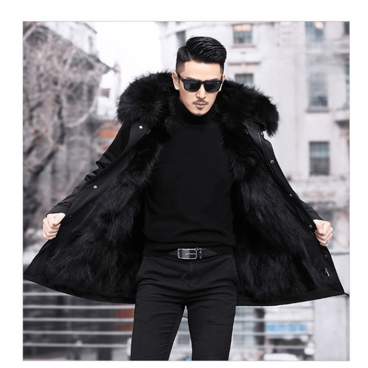 Kunstmatig Bont Gevoerde Winterjas Met Capuchon