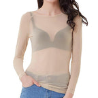 Langarmige Mesh Top voor Dames
