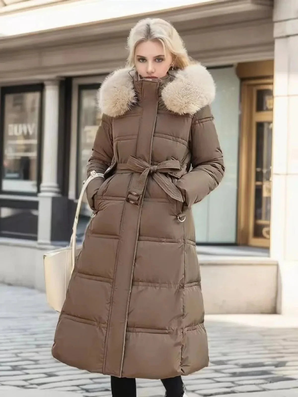 Lange Casual Winter Parka Met Kunstbont Isolatie