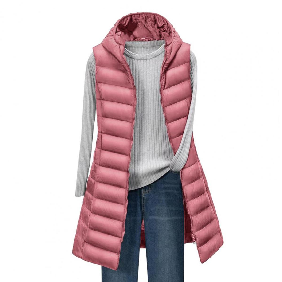 Lange Gewatteerde Bodywarmer Jas Voor Comfort En Stijl