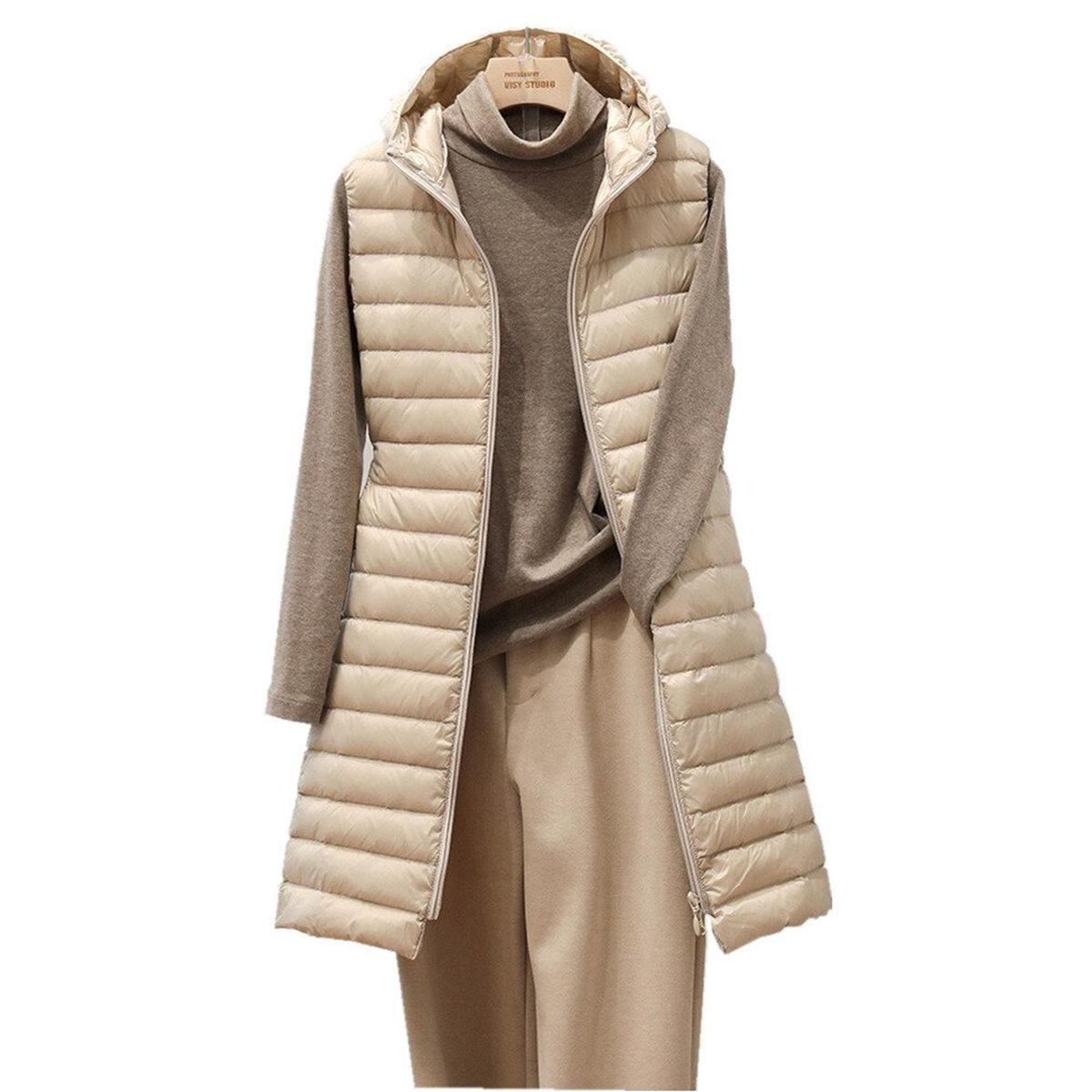 Lange Gewatteerde Bodywarmer Jas Voor Comfort En Stijl