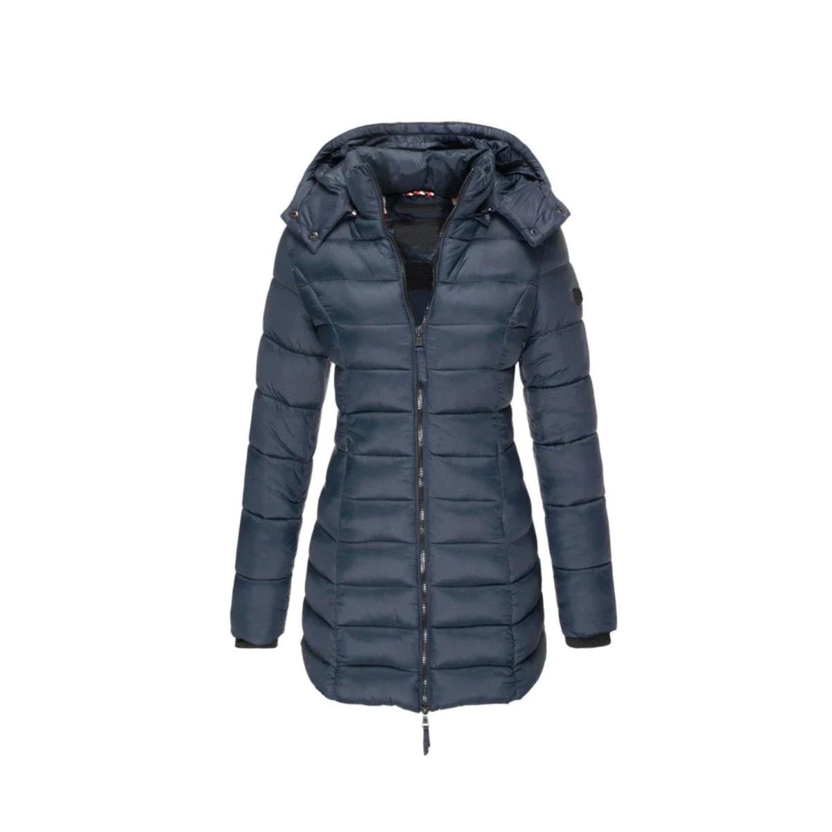Lange Warme Winterjas Met Nepbontkraag