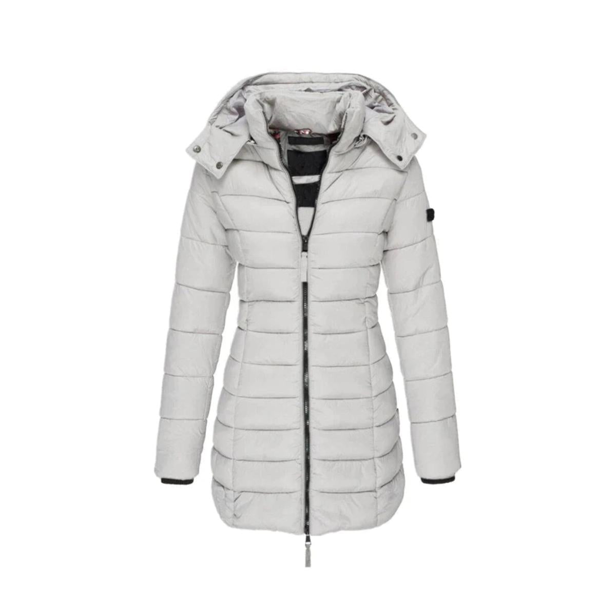 Lange Warme Winterjas Met Nepbontkraag
