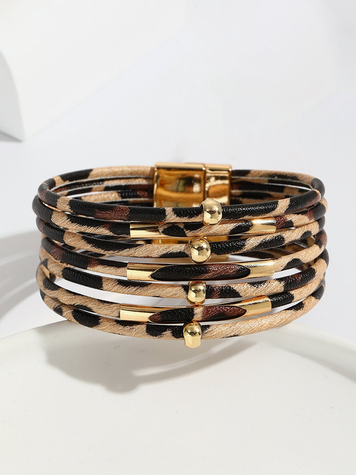 Leopard Geprinte Magneet Sluiting Armband