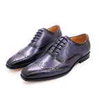 Leren Oxford Schoenen Met Wingtip Brogue Details