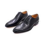 Leren Oxford Schoenen Met Wingtip Brogue Details