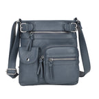 Leren Schoudertas Met Meerdere Compartimenten Voor Vrouwen