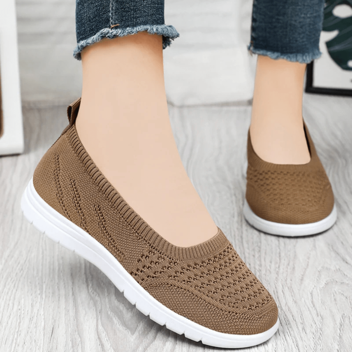 Lichte Ademend Zomer Flats Met Slip-On Ontwerp