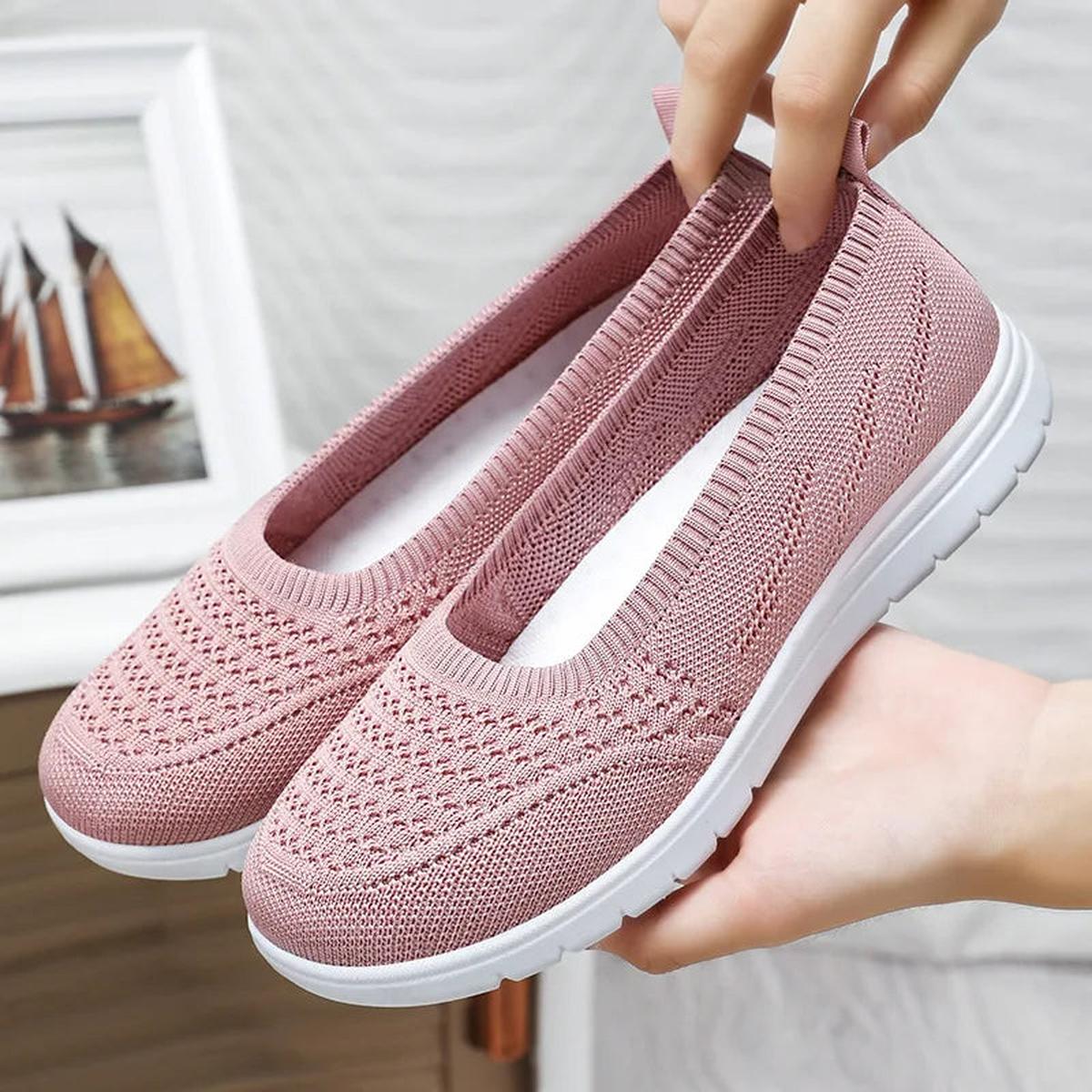 Lichte Ademend Zomer Flats Met Slip-On Ontwerp