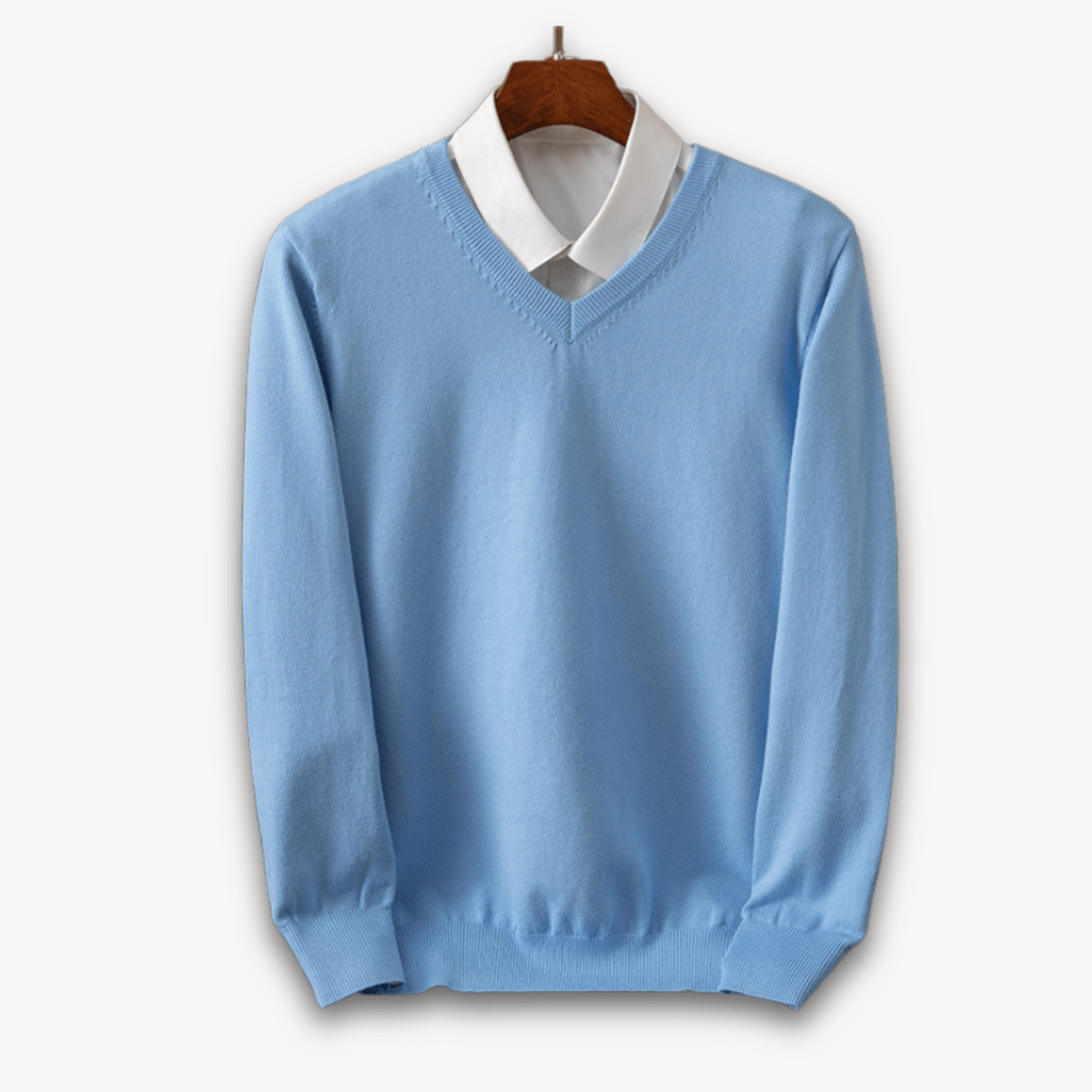 Lichte Cashmere V-Hals Sweater Voor Heren