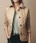 Lichte Doorgestikte Damesjas Met Buttonsluiting Voor Herfst En Lente