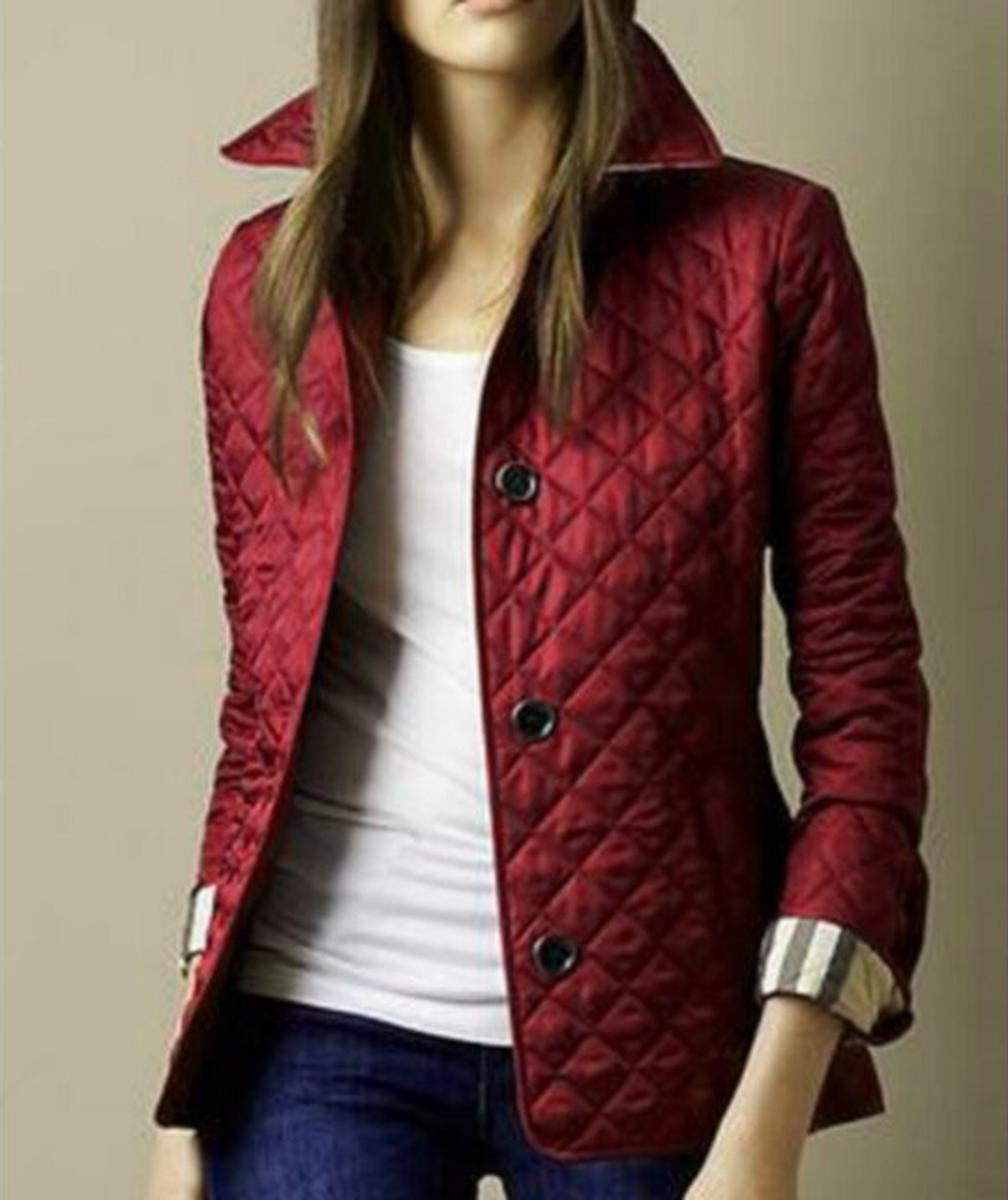 Lichte Doorgestikte Damesjas Met Buttonsluiting Voor Herfst En Lente