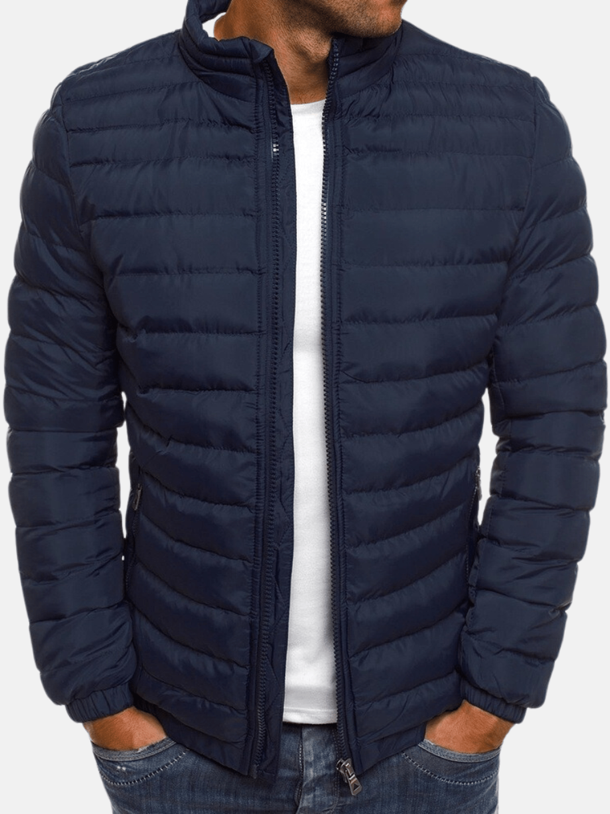 Lichte Slim Fit Gewatteerde Jas voor Mannen