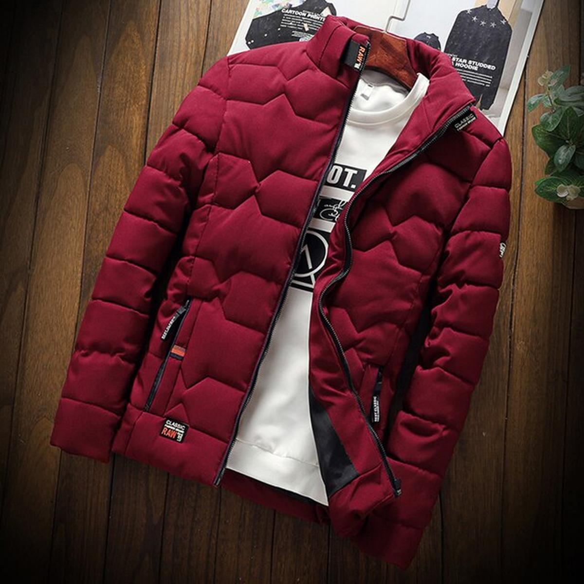 Lichte Staande Kraag Jas voor Mannen - Herfst/Winter