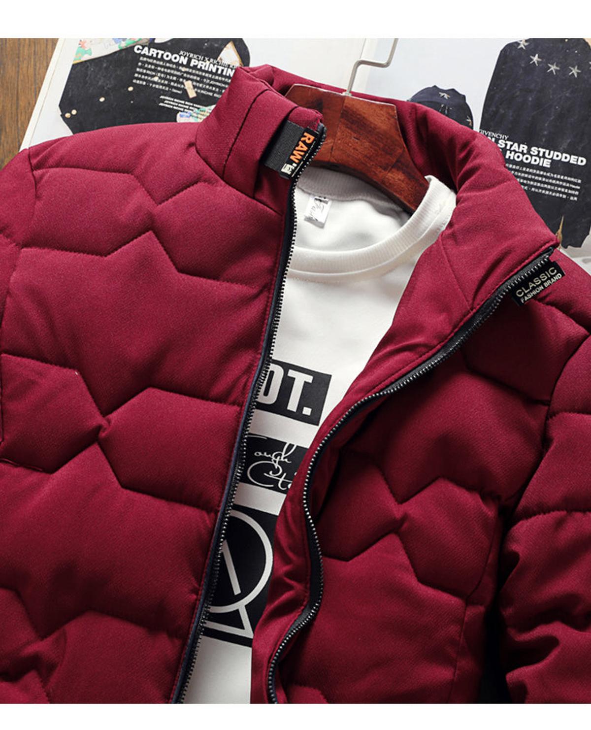 Lichte Staande Kraag Jas voor Mannen - Herfst/Winter