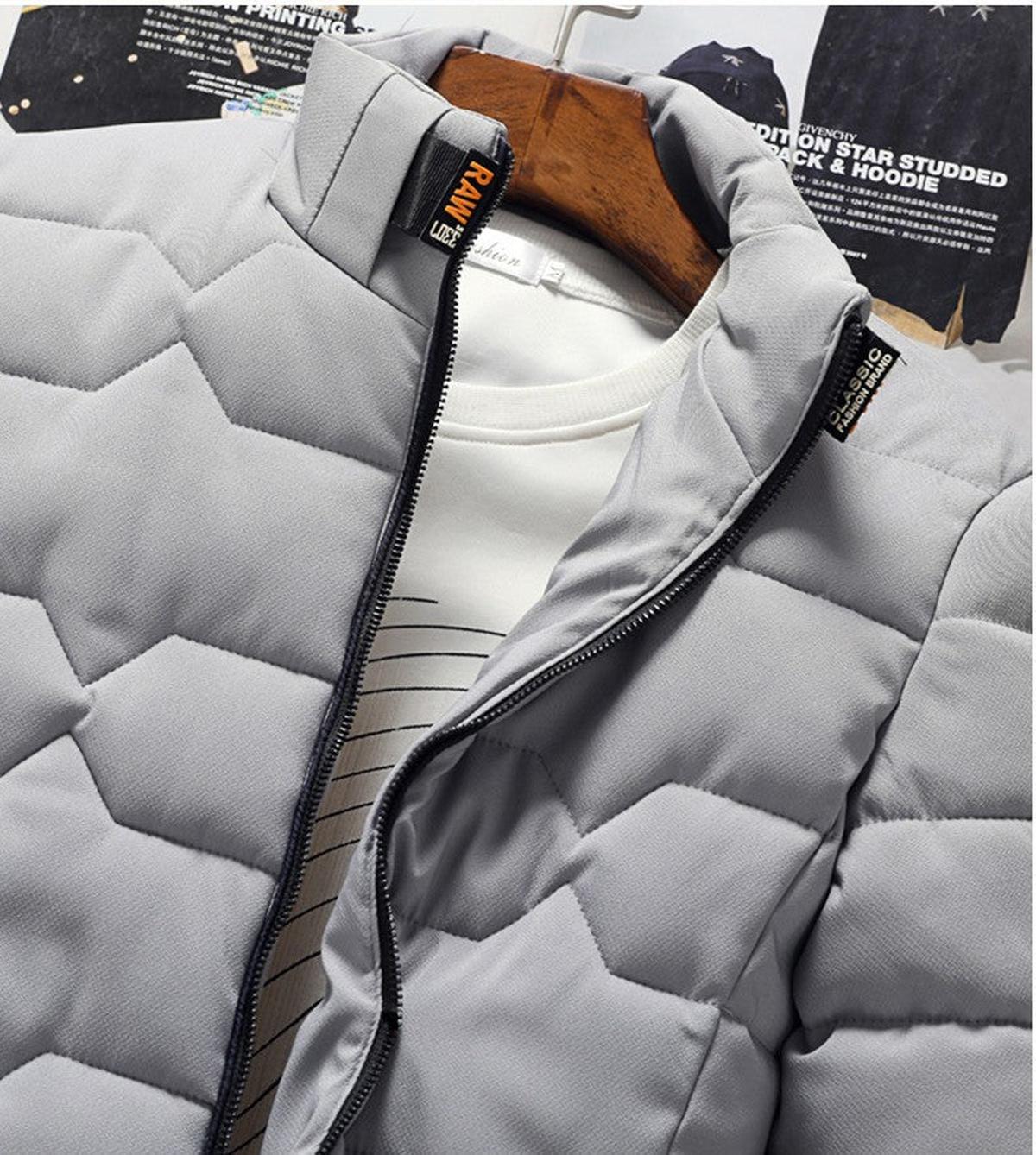 Lichte Staande Kraag Jas voor Mannen - Herfst/Winter