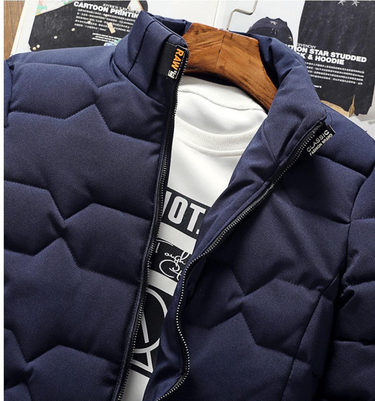 Lichte Staande Kraag Jas voor Mannen - Herfst/Winter