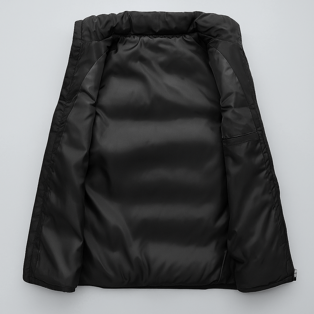 Lichtgewicht Gewatteerde Bodywarmer Met Hoge Kraag En Winddichte Ritsen