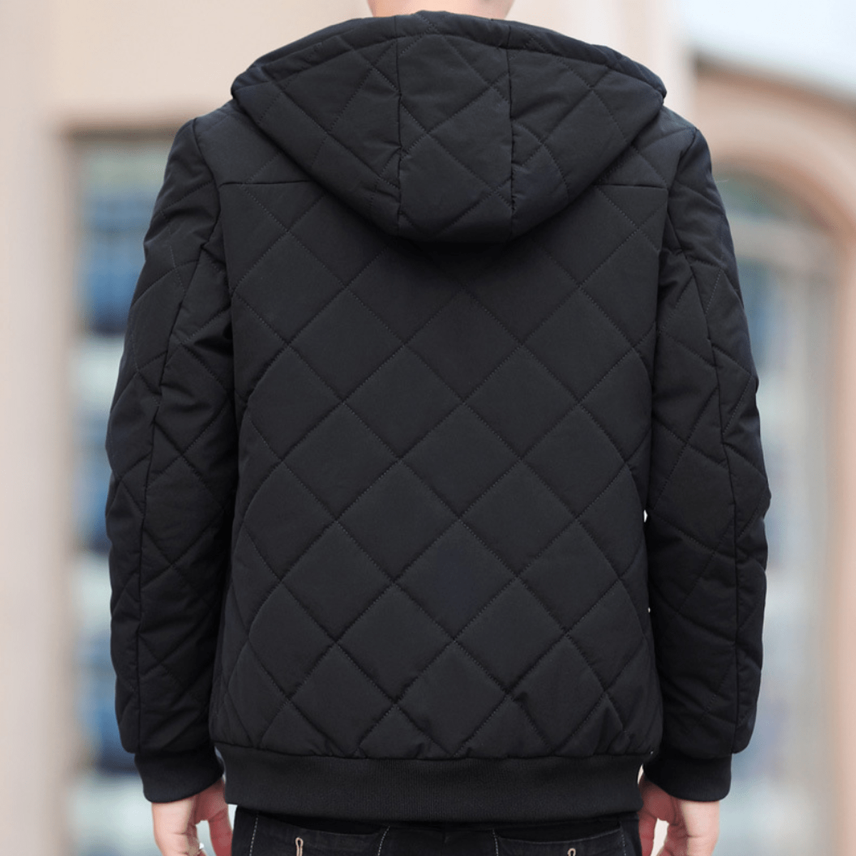 Lichtgewicht Hooded Jacket voor Mannen met Relaxte Pasvorm