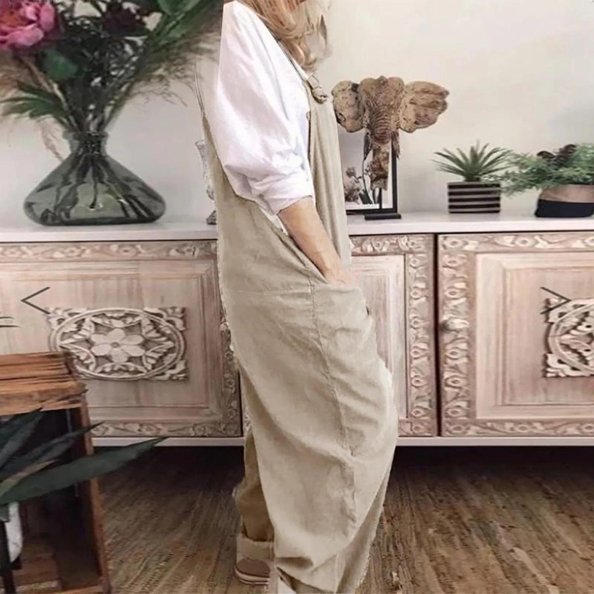 Lichtgewicht Zomer Jumpsuit Met Verstelbare Banden En Zakken