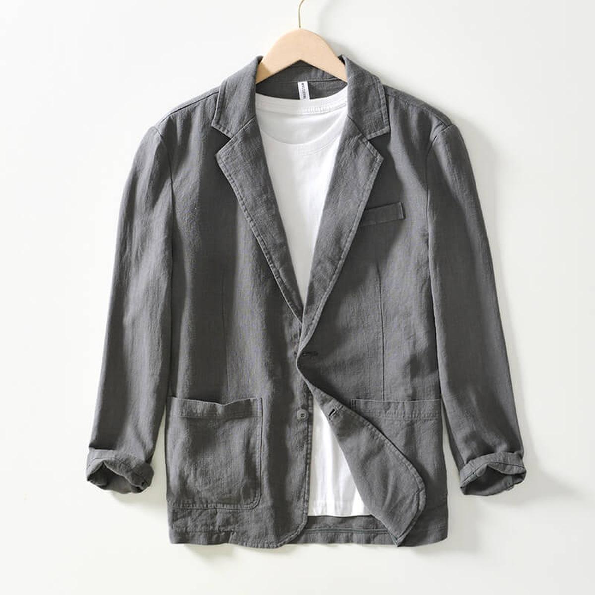 Linnen Blazer Voor Mannen - Ademend Katoen-Linnen Mengsel
