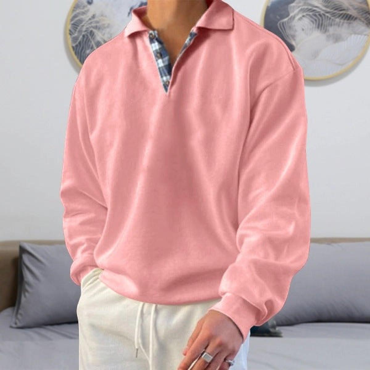 Losse Fit V-Hals Casual Sweatshirt Voor Mannen