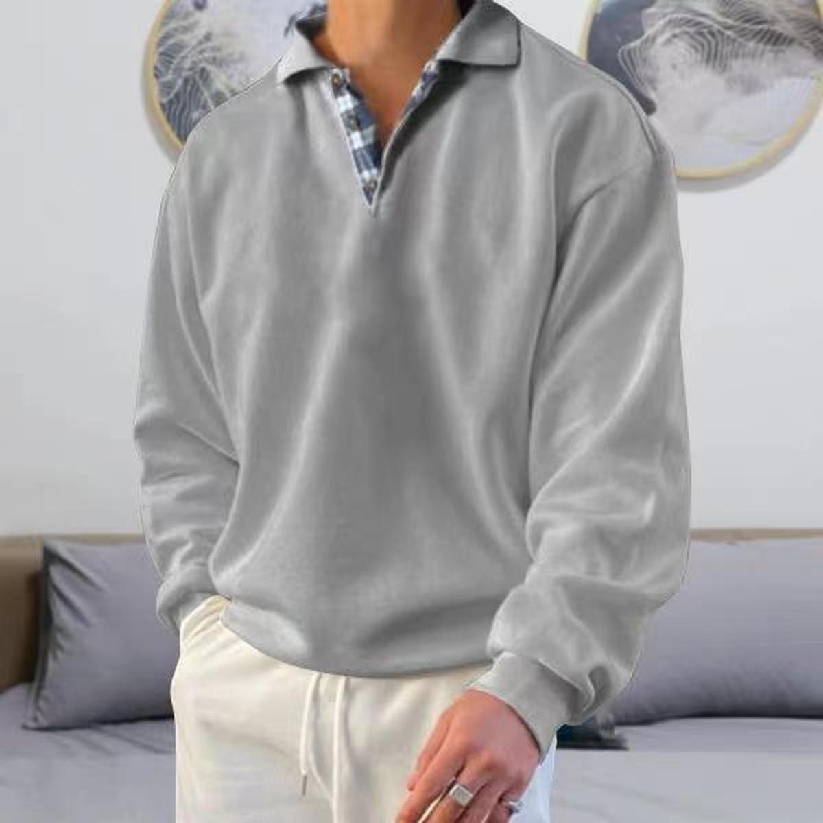 Losse Fit V-Hals Casual Sweatshirt Voor Mannen