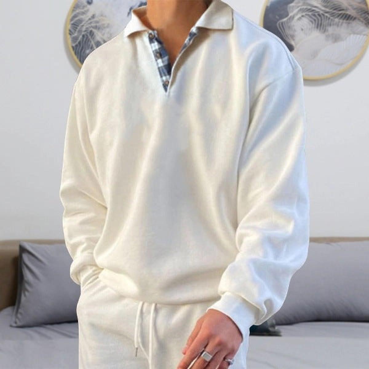 Losse Fit V-Hals Casual Sweatshirt Voor Mannen