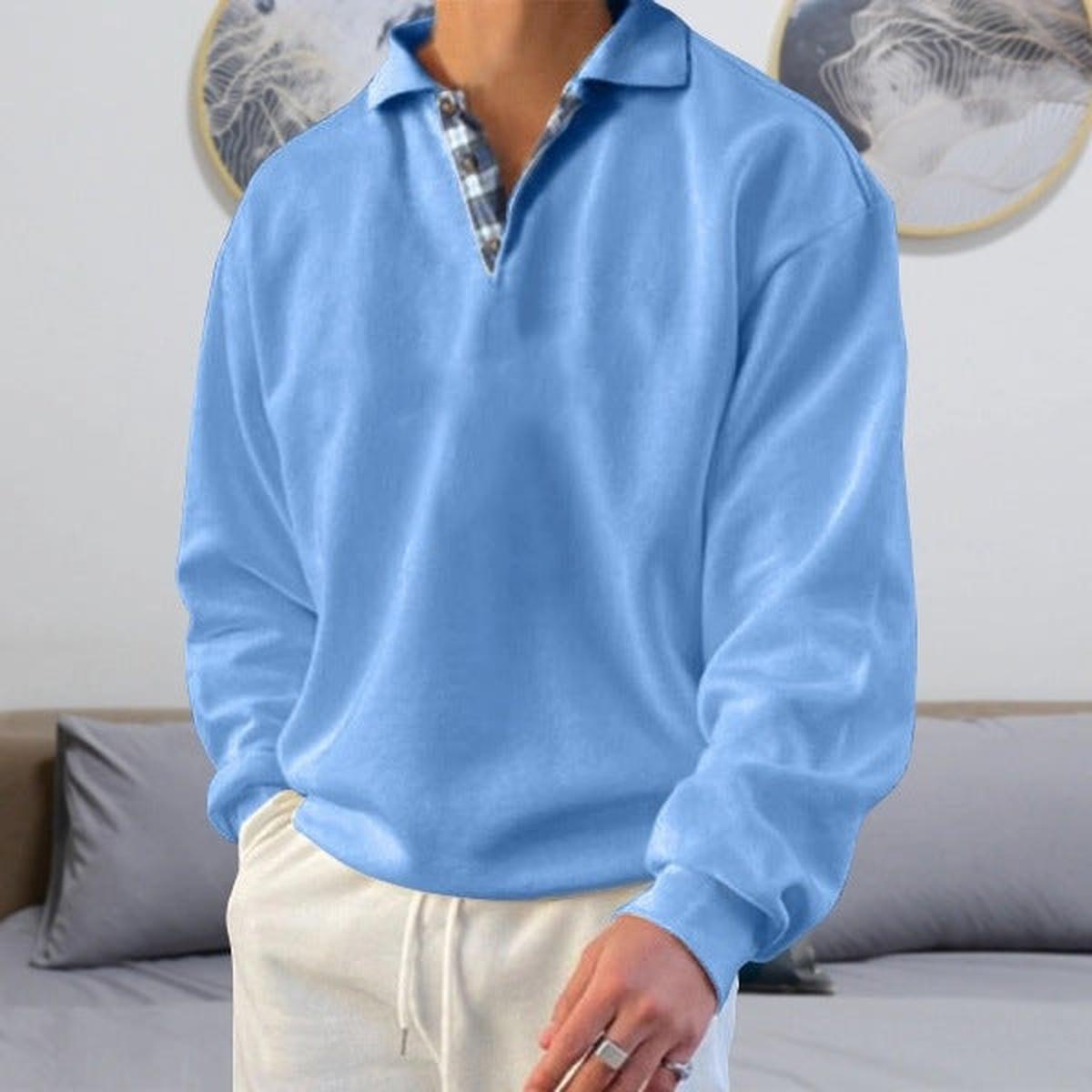 Losse Fit V-Hals Casual Sweatshirt Voor Mannen
