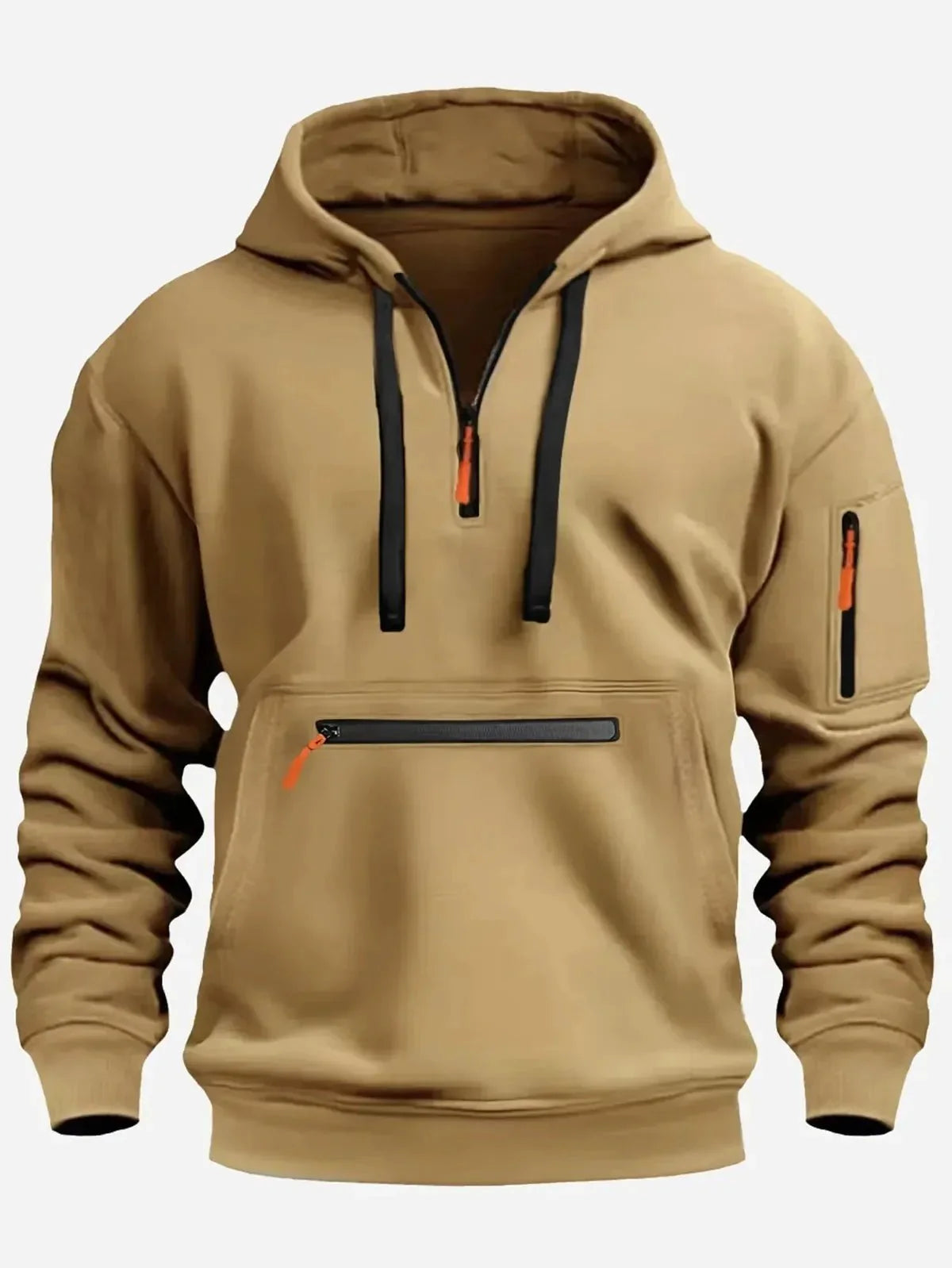 Losse Pasvorm Half Zip Fleece Sweatshirt Voor Mannen