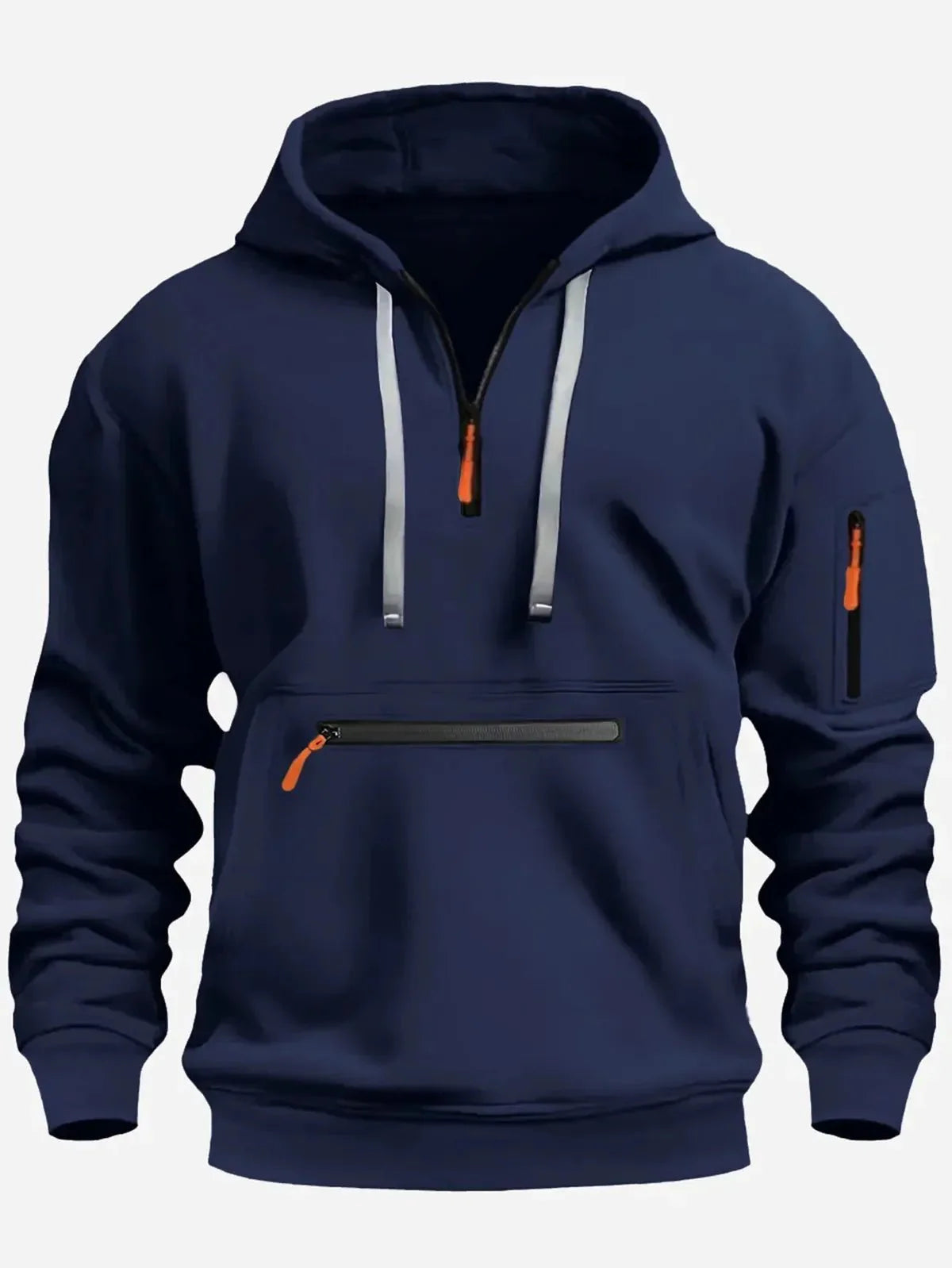 Losse Pasvorm Half Zip Fleece Sweatshirt Voor Mannen
