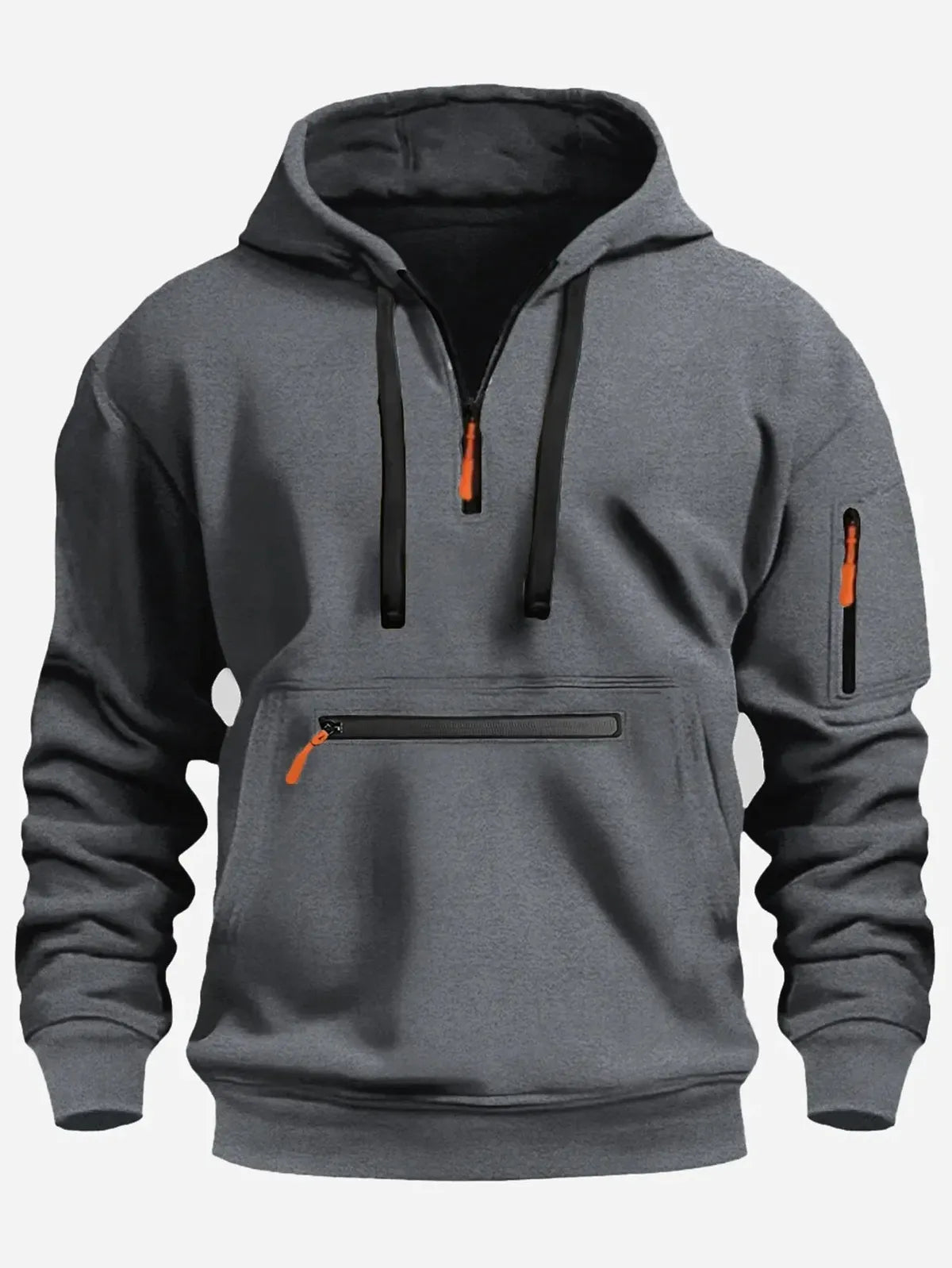 Losse Pasvorm Half Zip Fleece Sweatshirt Voor Mannen