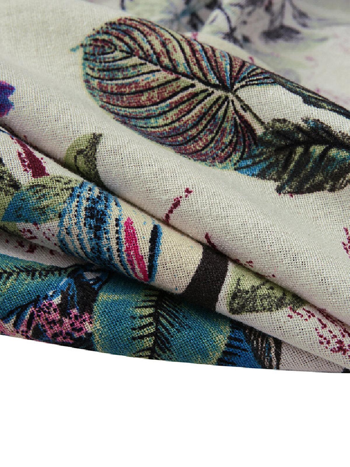 Luchtige Bloemenprint Maxi Jurk Van 100% Katoen Met Voorzakken