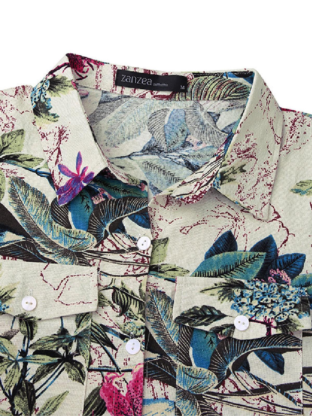 Luchtige Bloemenprint Maxi Jurk Van 100% Katoen Met Voorzakken