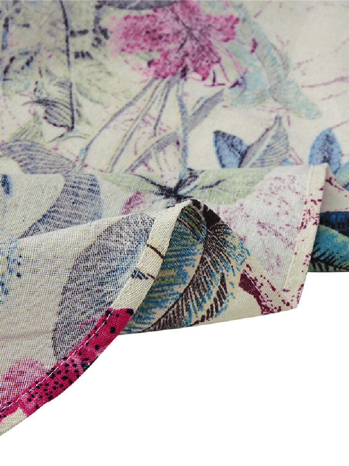 Luchtige Bloemenprint Maxi Jurk Van 100% Katoen Met Voorzakken