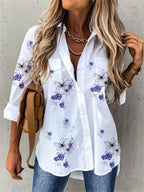 Luchtige Blouse Met Vlinderprint En Relaxed Fit