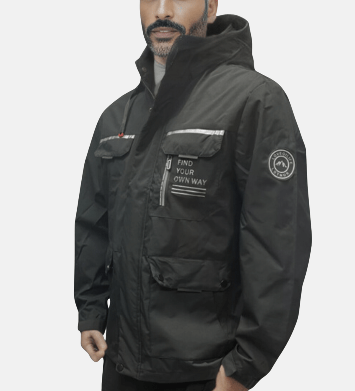 Mid-Length Capuchon Windbreaker Jas voor Buiten