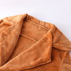 Middellange Pluche Winterjas met Reverskraag en Zakken