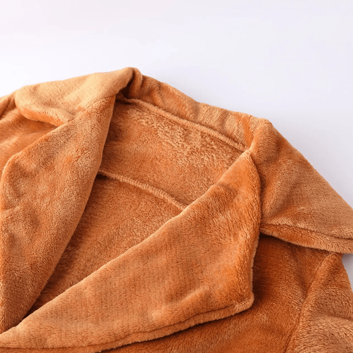 Middellange Pluche Winterjas met Reverskraag en Zakken