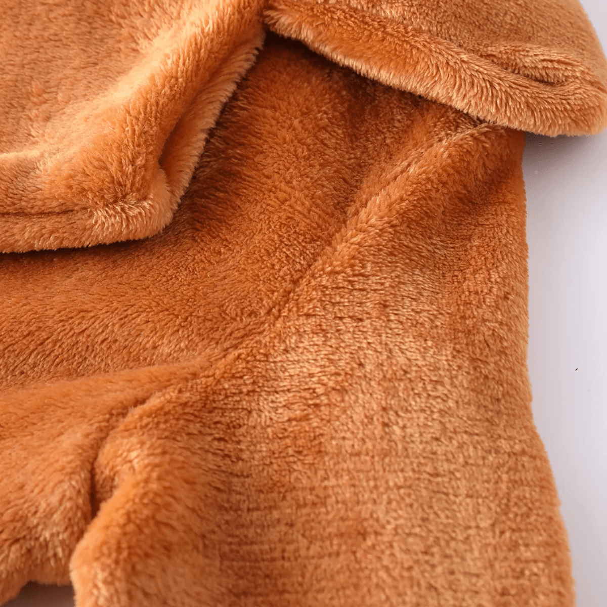 Middellange Pluche Winterjas met Reverskraag en Zakken