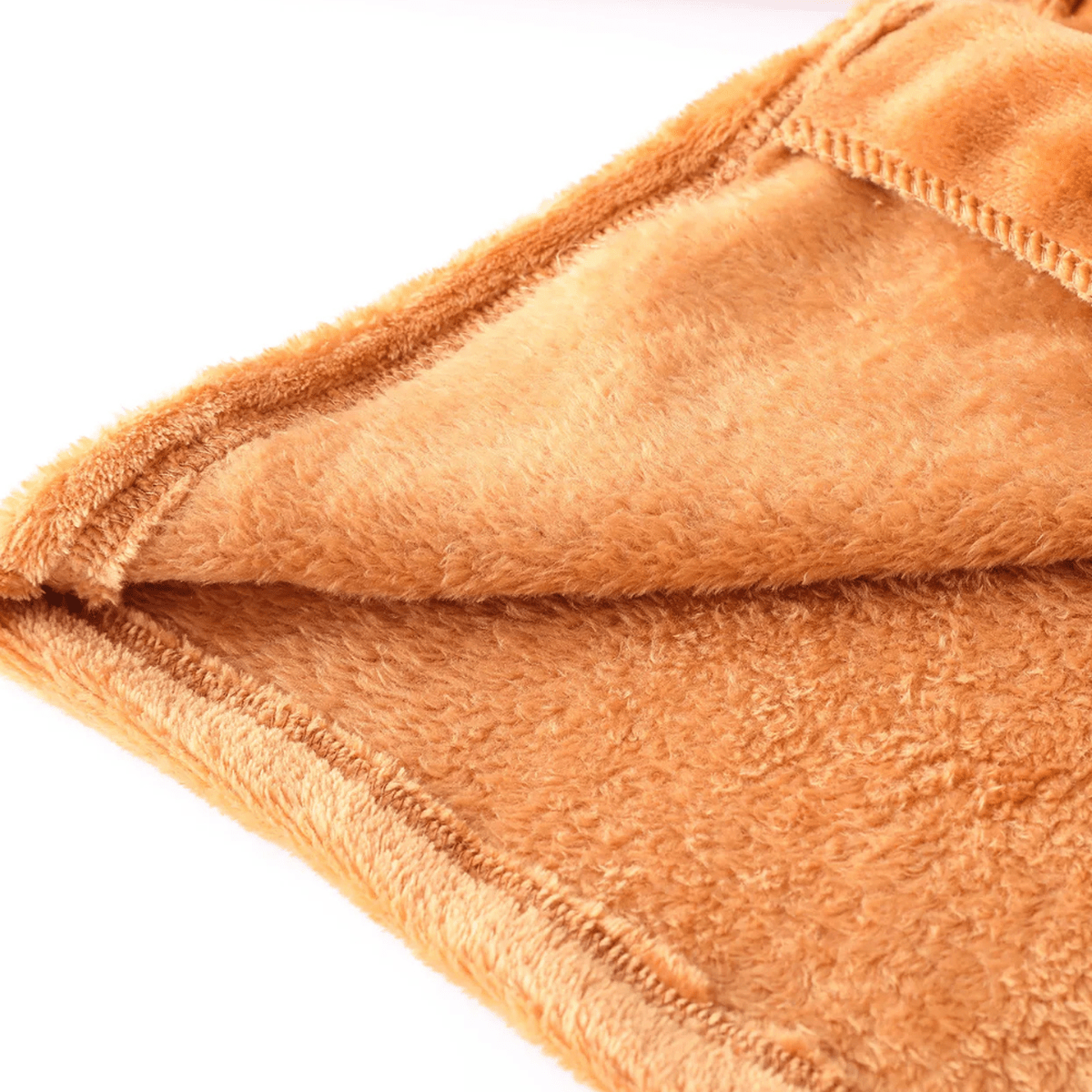 Middellange Pluche Winterjas met Reverskraag en Zakken