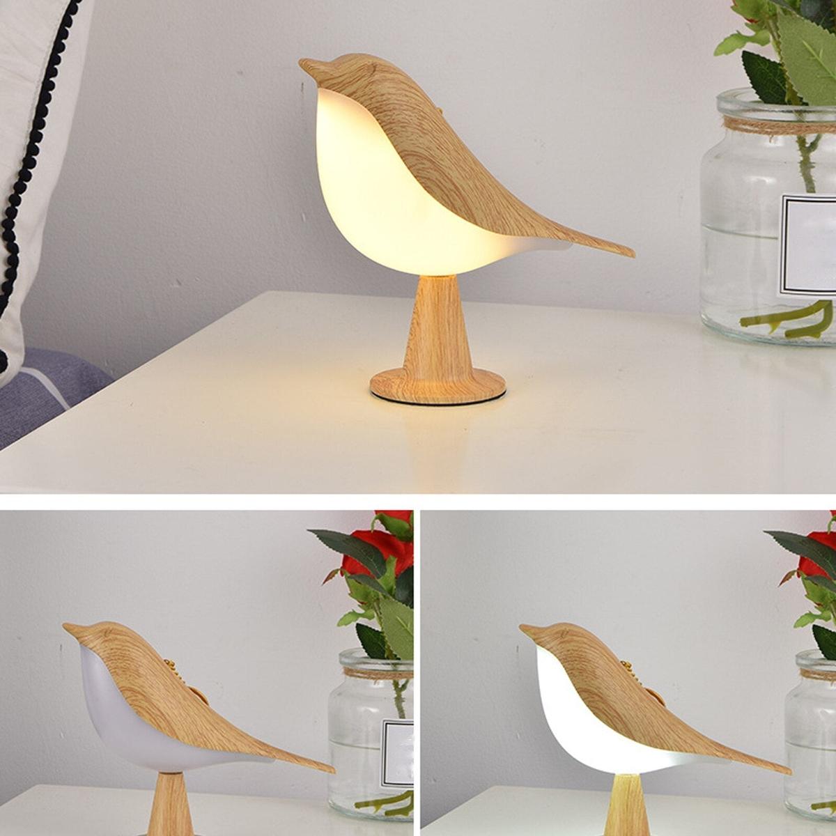 Minimalistische Tafellamp met Vogelthema en LED Verlichting