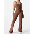 Mouwloze Flared Jumpsuit voor Yoga en Fitness