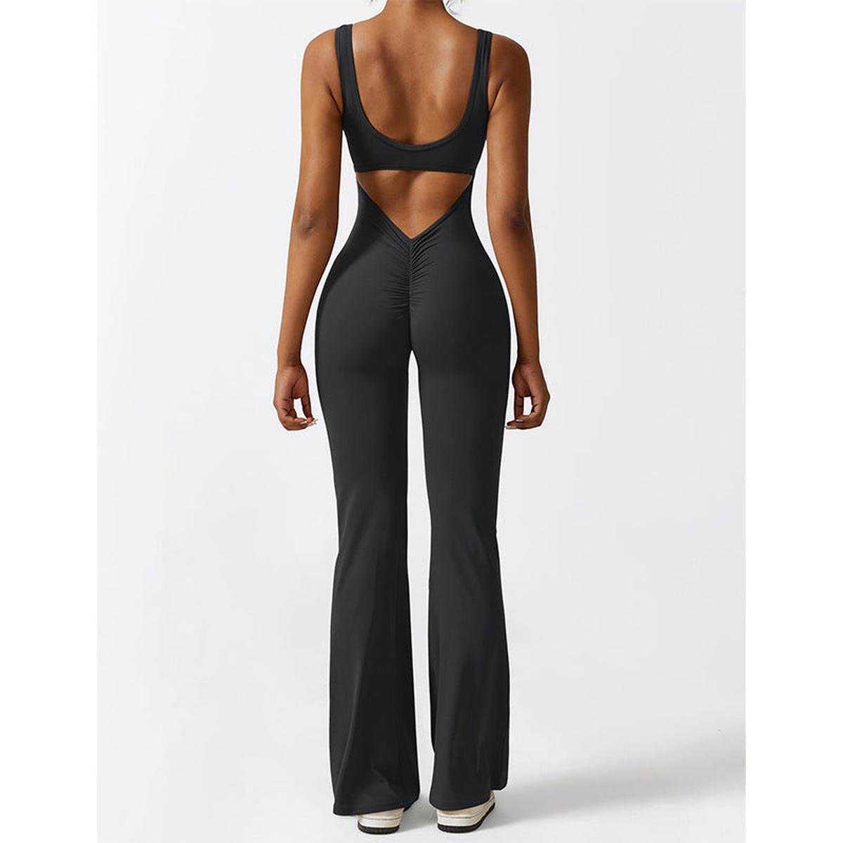 Mouwloze Flared Jumpsuit voor Yoga en Fitness