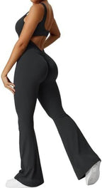 Mouwloze Flared Jumpsuit voor Yoga en Fitness