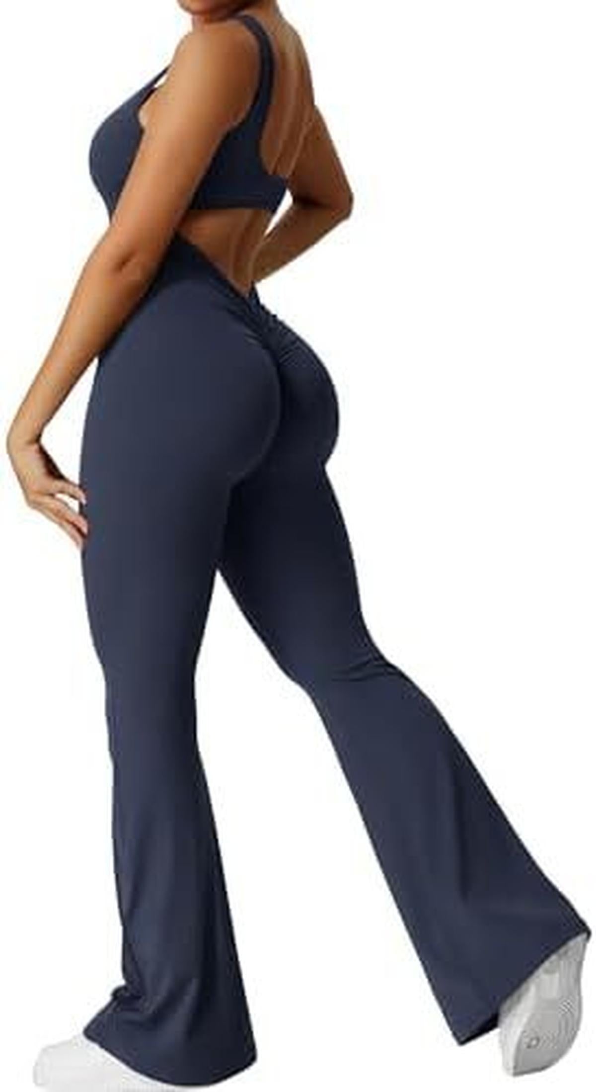 Mouwloze Flared Jumpsuit voor Yoga en Fitness