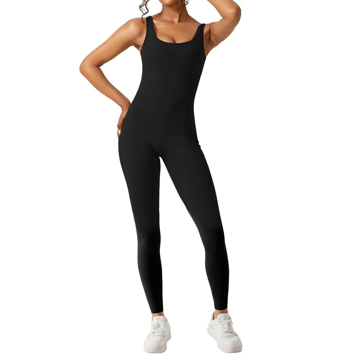 Mouwloze Flared Jumpsuit voor Yoga en Fitness
