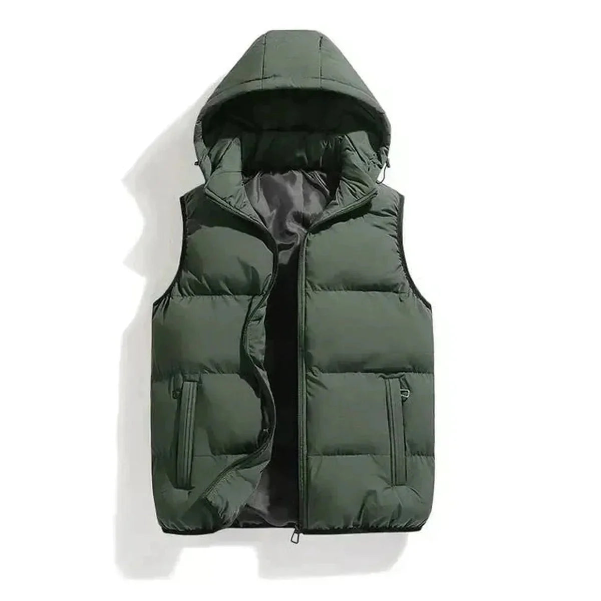 Mouwloze Geïsoleerde Winterjas met Afneembare Capuchon