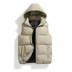 Mouwloze Geïsoleerde Winterjas met Afneembare Capuchon