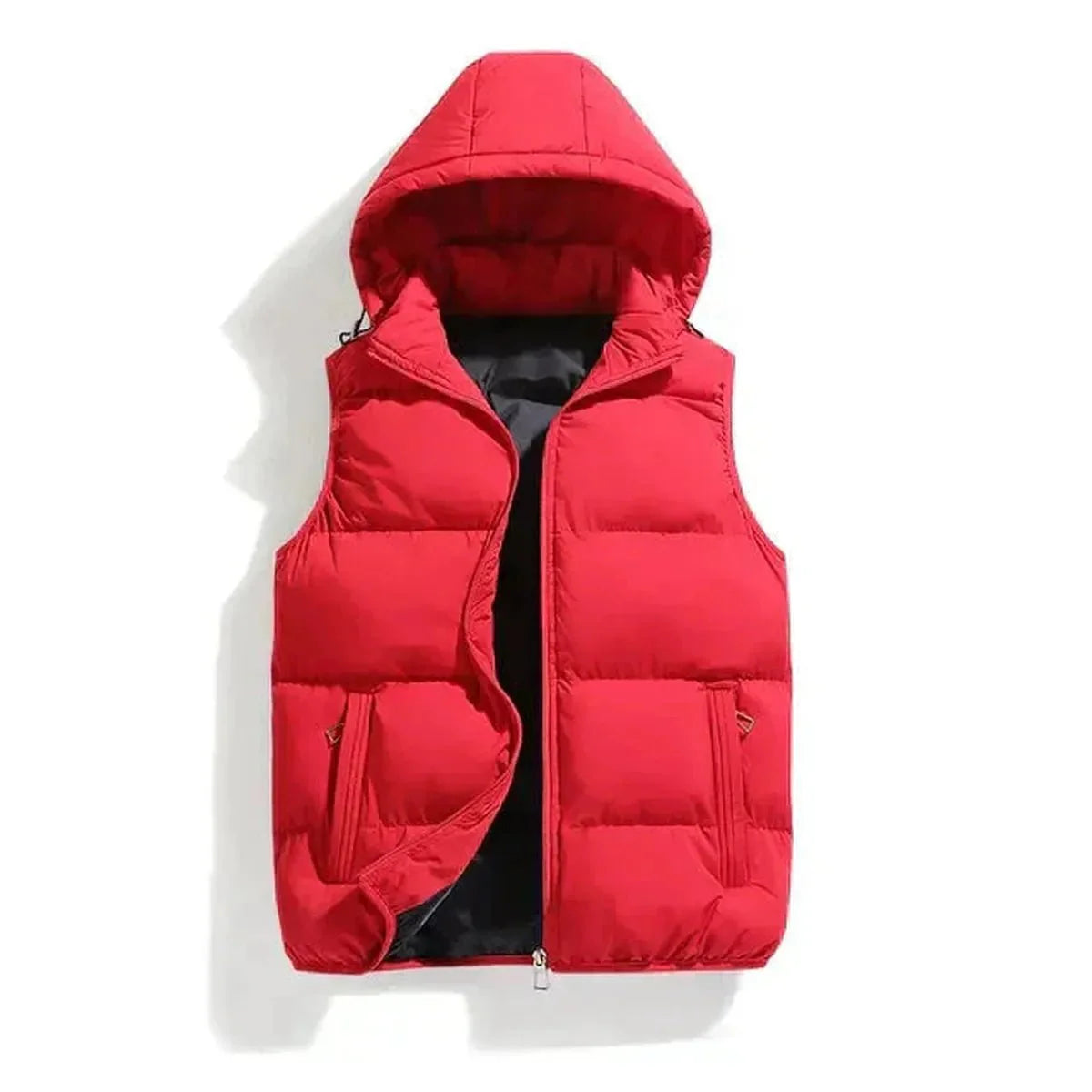 Mouwloze Geïsoleerde Winterjas met Afneembare Capuchon